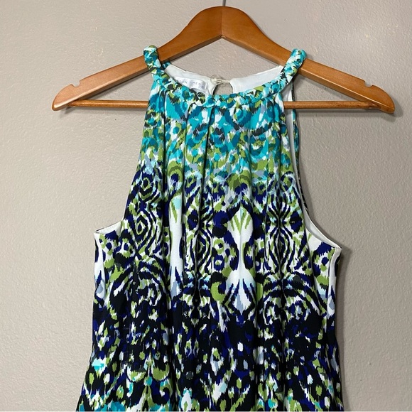 London Times Boho Chic Paisley Print Braided Neck Sleeveless Sundress. Size 10 - Picture 4 of 14